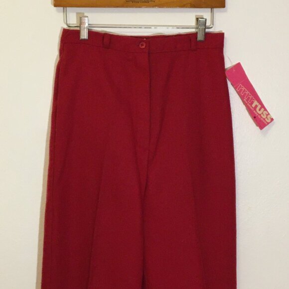 Vintage 70s 80s NWT RUSS Red Dress Pants High Waist Mom Grandma ILGWU (IB) - Picture 9 of 16